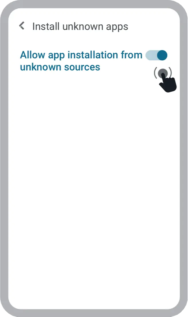 اختر ملف التطبيق الذي تم تحميله